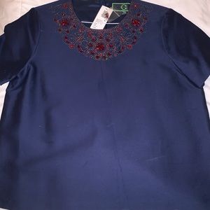 C. Wonder embellished Tee navy blue size 12